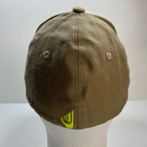 Quiksilver Skate Surf Stretch Hat One Size Logo Retro Beige Neon Colorblock - Picture 5 of 8